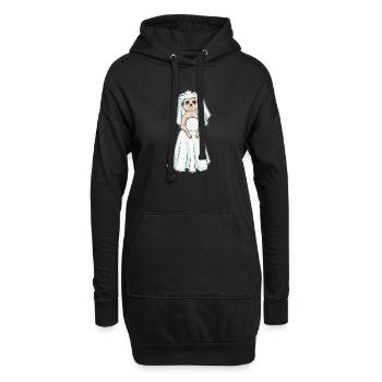 Erdmännchen Braut Schleier Hochzeit - Hoodie-Kleid - Schwarz - Vorne