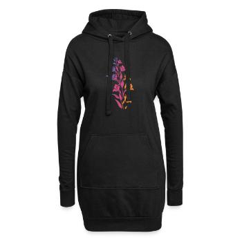 Branche florale colorée - Sweat-shirt à capuche long Femme - noir - Devant