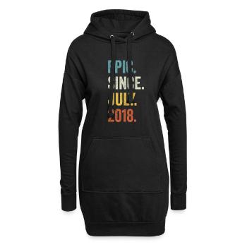 Epic Since July 2018 4. Geburtstag - Hoodie-Kleid - Schwarz - Vorne