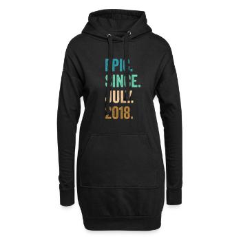 Epic Since July 2018 4. Geburtstag - Hoodie-Kleid - Schwarz - Vorne