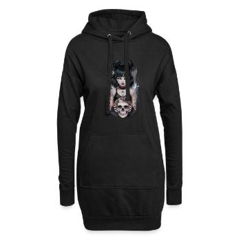 Gothik Girl für Gothik Fans - Hoodie-Kleid - Schwarz - Vorne