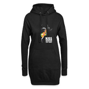 Kiss Whoever You Want Lesbian Pansexual Diversity - Hoodie-Kleid - Schwarz - Vorne