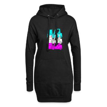 Forklift driver - Hoodie Dress - black - Front