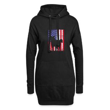 Sibirischer Husky - Hoodie-Kleid - Schwarz - Vorne