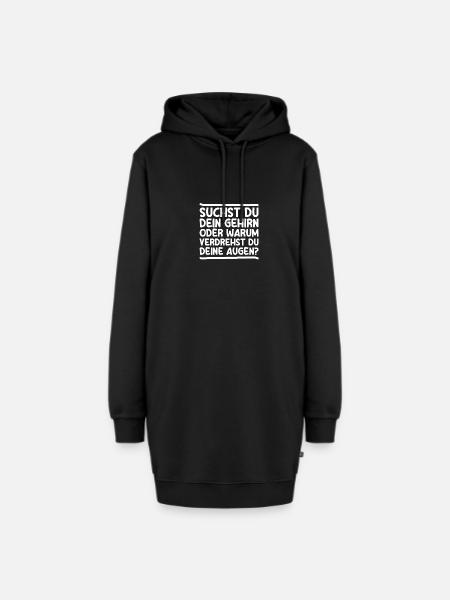 Suchst du dein Gehirn Humor Sarkasmus Ironie - Hoodie-Kleid - Schwarz