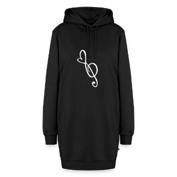 la musique dans ton coeur - Sweat-shirt à capuche long Femme - noir - Devant