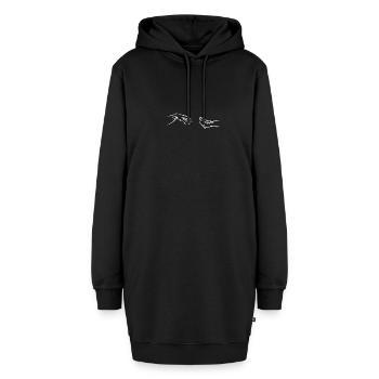 Italienische Handgeste Schöpfung von Adam Parodie - Hoodie-Kleid - Schwarz - Vorne - AI Model Female 172 light (172cm)