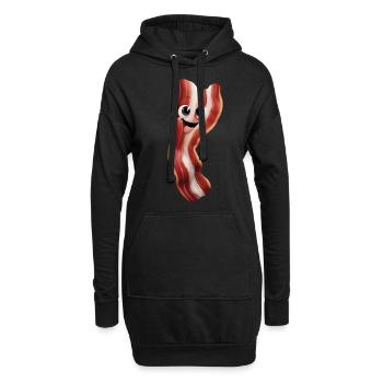 Glücklich Bacon - Hoodie-Kleid - Schwarz - Vorne