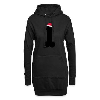 Pénis heureux Noël - Sweat-shirt à capuche long Femme - noir - Devant