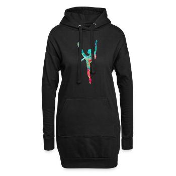 Danseur PopArt - Sweat-shirt à capuche long Femme - noir - Devant