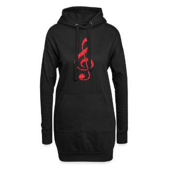 Frohe Weihnachten in der Musik - Hoodie-Kleid - Schwarz - Vorne