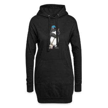 Pingouin nettoyeur vadrouille Mob - Sweat-shirt à capuche long Femme - noir - Devant