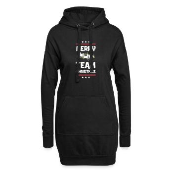 Joyeux Noël - Sweat-shirt à capuche long Femme - noir - Devant