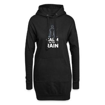 Calm In The Rain Regen - Hoodie-Kleid - Schwarz - Vorne