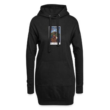 Le lecteur dans le panorama montagneux - Sweat-shirt à capuche long Femme - noir - Devant
