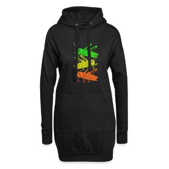 Heuschrecke - Hoodie-Kleid - Schwarz - Vorne