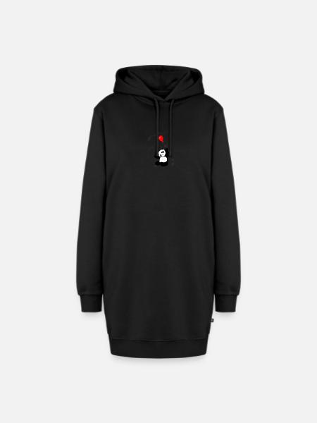Panda - Hoodie-Kleid - Schwarz