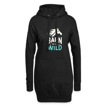 Scheune "Wild sein - Hoodie-Kleid - Schwarz - Vorne