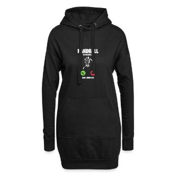 Appels de handball je dois partir - Sweat-shirt à capuche long Femme - noir - Devant