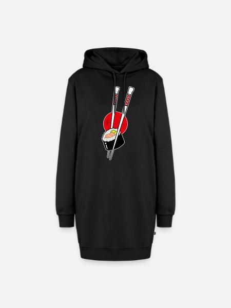 Sushi - Hoodie-Kleid - Schwarz
