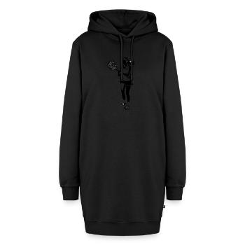 Illustration de femme joueuse de tennis en noir et blanc - Sweat-shirt à capuche long Femme - noir - Devant