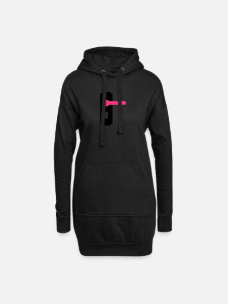 Poignée de porte - Sweat-shirt à capuche long Femme - noir