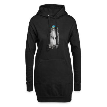 Été pour la baignée de natation des ratons laveurs - Sweat-shirt à capuche long Femme - noir - Devant