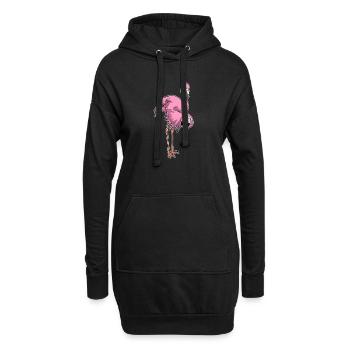 Flamingo Joueur de football Football - Sweat-shirt à capuche long Femme - noir - Devant