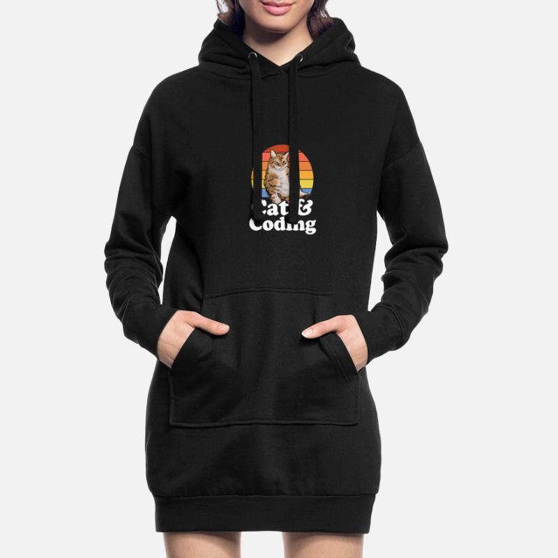 Cats And Coding Funny Coder Cat Lover Programming Hoodie-Kleid