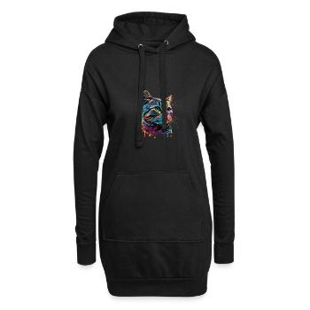 Colorful American Shorthair Cat Gaze - Hoodie-Kleid - Schwarz - Vorne