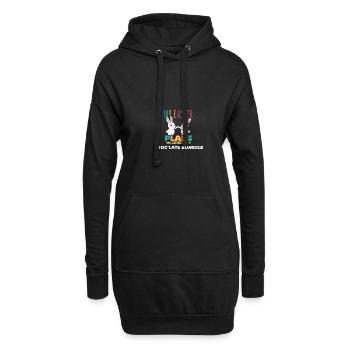 Bei meinen Osterplänen dreht sich alles um Schokohasen - Hoodie-Kleid - Schwarz - Vorne