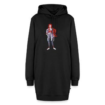 Alternative Red - Hoodie-Kleid - Schwarz - Vorne - AI Model Female 172 light (172cm)