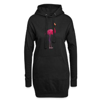 Flamingo colors - Hoodie-Kleid - Schwarz - Vorne