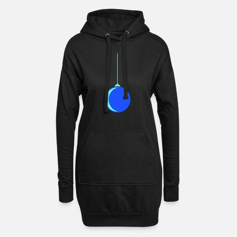 Weihnachtskugel 1 - Hoodie-Kleid - Schwarz