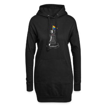 Schachfigur Turm Schach - Hoodie-Kleid - Schwarz - Vorne