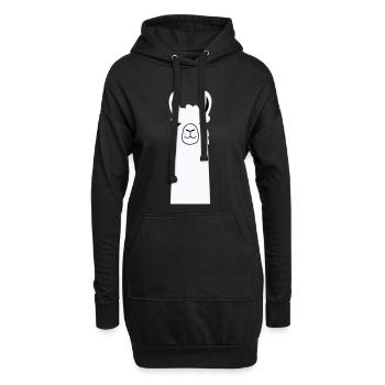 Adorable lama de dessin animé - Sweat-shirt à capuche long Femme - noir - Devant