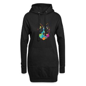 Border Collie - Sweat-shirt à capuche long Femme - noir - Devant