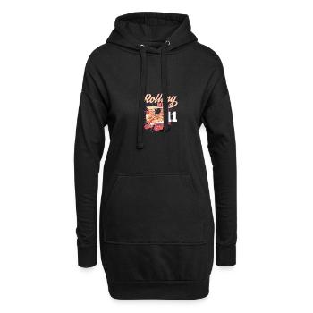 Rolling Into 11 Roller Skating Birthday Party - Hoodie-Kleid - Schwarz - Vorne