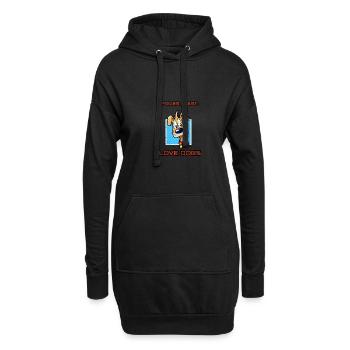 Alerte spoiler I Love Dogs Cartoon Canine - Sweat-shirt à capuche long Femme - noir - Devant