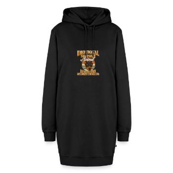 Emotionales Unterstützungstier Er schreit, damit ich es nicht tue - Hoodie-Kleid - Schwarz - Vorne