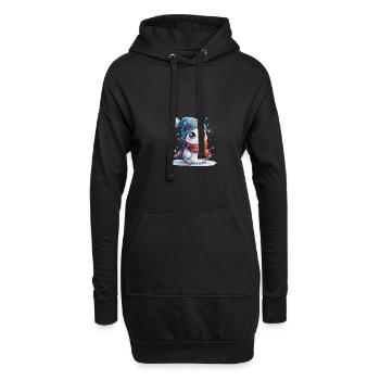 Schneemann für Kinder - Hoodie-Kleid - Schwarz - Vorne