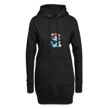 Schneemann für Kinder - Hoodie-Kleid - Schwarz - Vorne
