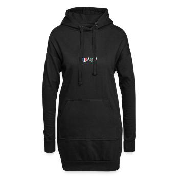 France et Bangladesh Drapeau bangladais - Sweat-shirt à capuche long Femme - noir - Devant