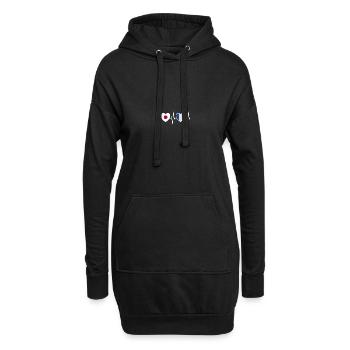 Japan und Frankreich Französische Fahne Flaggen - Hoodie-Kleid - Schwarz - Vorne