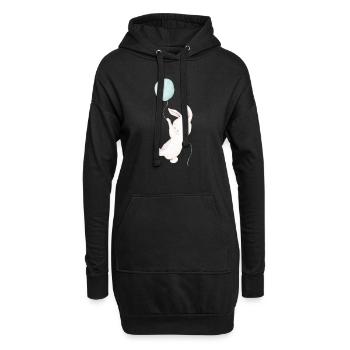 Hase - Hoodie-Kleid - Schwarz - Vorne