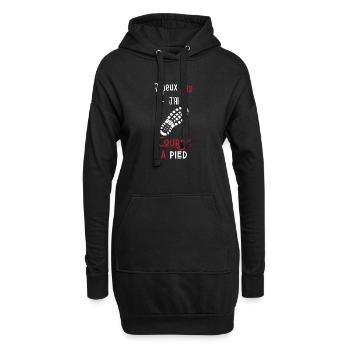 j'peux pas j'ai cours à pied - Sweat-shirt à capuche long Femme - noir - Devant