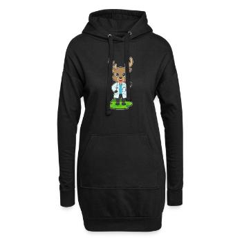 Rentier Arzt Stethoskop - Hoodie-Kleid - Schwarz - Vorne