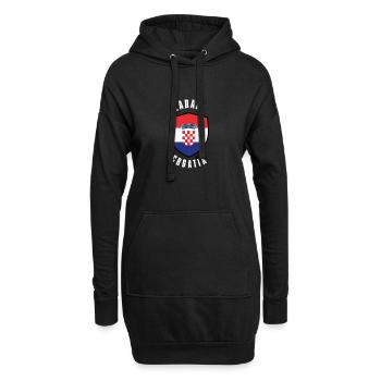 Kroatisches Schildflaggendesign - Hoodie-Kleid - Schwarz - Vorne