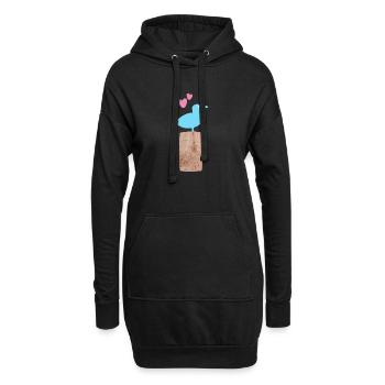 Plage de mouettes en bois Cœur mer du Nord mer Baltique plage estivale - Sweat-shirt à capuche long Femme - noir - Devant