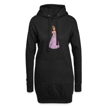 Lila Prinzessin mit Krone - Hoodie-Kleid - Schwarz - Vorne